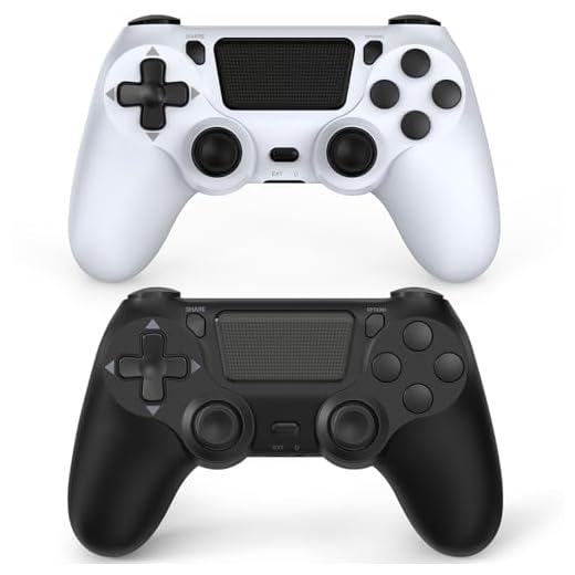 Wuthur 2 Pack Wireless Controller Compatible with PS4 / Pro/Slim (Black & White)