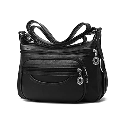PORRASSO Women Crossbody Bag Multi-pocket Waterproof Shoulder Bag Messenger Bag