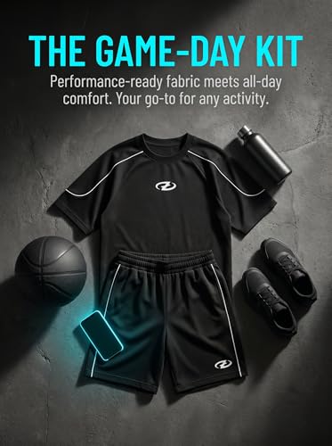 Image of Summer Clothes for Boys 2 Pcs, Letter Print Tops and Shorts Sports Casual Outfit Set for Kids