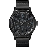 Timex Men's TW4B14200 Expedition Scout 40mm Black Leather/Nylon Strap Watch