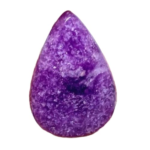 Lépidolite violette naturelle cabochon poire 32x21x5mm pierre pour fabrication de bijoux DIY
