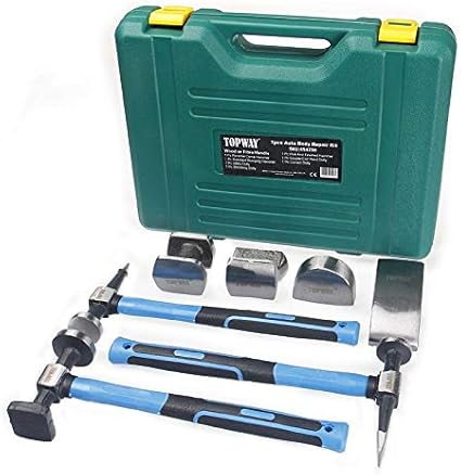 TOWAY 7-Piece Tases and Hammers Set, Professional Body Repair Tool Set with Fiberglass Handles for Chappers 454230