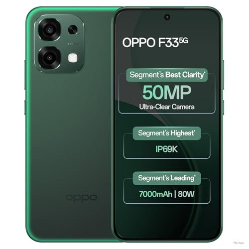 Oppo F33 5G Smartphone (8GB RAM, 256GB Storage, Forest Green)|50M...