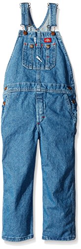 Dickies Little Boys' Denim Bib Overall - Preschool, Stone Washed Indigo Blue, Small/4