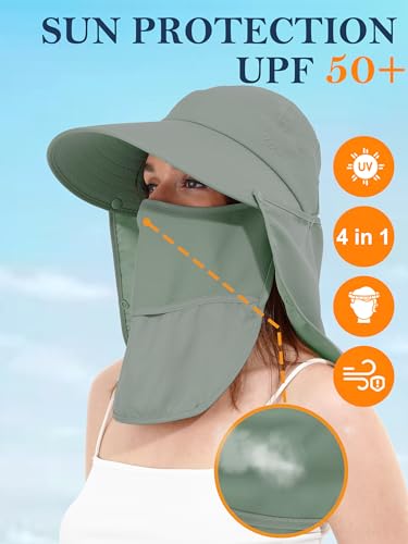Sombrero de sol femenino con visera y mascarilla desmontable miniatura 5