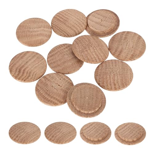 uxcell 20Pcs Wood Button Plugs, 30mm / 1.18