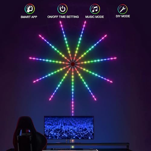 Image of Litehom Firework-Style Smart RGBIC LED Strip | Music & Mic Sync, App + Remote, USB 5 V | Festive Decor for Diwali, Navratri, Christmas, New Year