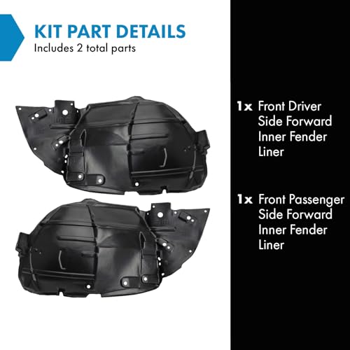 Image of TRQ Front Inner Fender Liner Set Compatible with 2003-2007 INFINITI G35 IN1250106 IN1251106