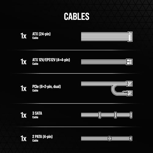 Image of CORSAIR CX Series CX750 80 Plus Bronze ATX Power Supply, A 120mm thermally Controlled Low-Noise Cooling Fan, Compact 125mm-long casing,
