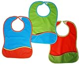 🎈 Hergestellt in Spanien Ti TIN 3er-Pack wasserdichte Babylätzchen, 31x42 cm  atmungsaktive Lätzchen mit Klettverschluss für Kinder über 1 Jahr, wasserdicht, 100% Polyurethan, Farben: rot, blau, grün