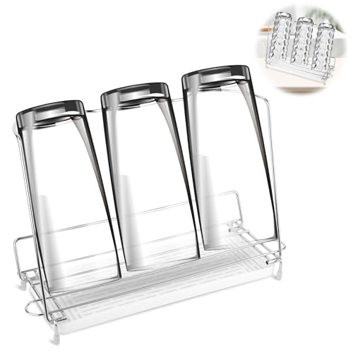 KILDOWS Scolabottiglie, Scolabottiglie Portabottiglie da Cucina, Scola Bottiglie Pieghevole per Scolare, Porta Bottiglie Acqua lavabile in lavastoviglie, per Asciugatura Bottiglia e Tazze