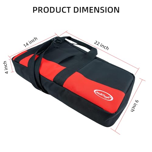 Image of MELOTOUGH Heavy Duty Framing Nail Gun Tool Bag with Extra Storage Pockets Shoulder Strap Fits Hitachi NR83A（Red）