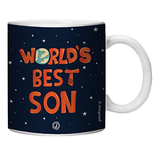 Jhingalala Gift for Son | World's Best Son Printed Ceramic Coffee Mug 325ml | Gift for Son Birthday Special