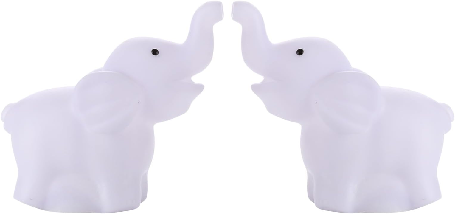 Buyusee 2Pcs/Pack Elephant Shape Color Changing LED Night Light Lamp Venue Party Decor