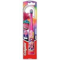 Colgate Kids Battery Trolls Extra Soft Bristles Toothbrush, 3+ Years, with Sonic Vibrating Bristles to Remove More Plaque and Slim Easy to Hold Handles