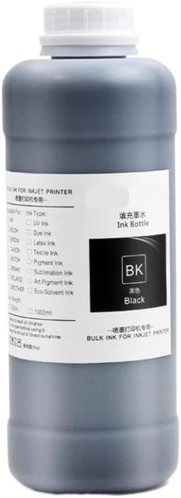 1000ML Oil Based Eco Solvent Ink Compatible with Roland Mimaki Mutoh DX4 DX5 DX6 DX7 XP600 TX800 I3200 R1800 R2000 Printhead(Black)