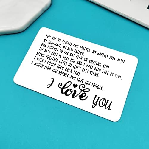 Anniversary Card Gifts for Boyfriend Husband Fiance Engraved Wallet Card for Him Valentines Day Gifts Christmas Birthday Gifts I Love You Gifts for Him Boyfriend