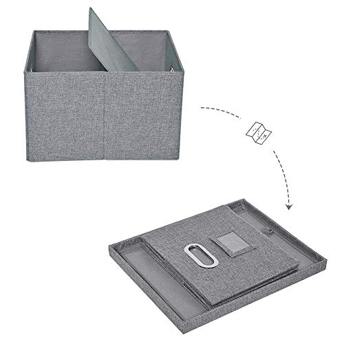 ATBAY File Storage Box with lids Large Capacity Office File Organizer for Letter Size File Folder, Gray(4PACK) - Thumbnail 7