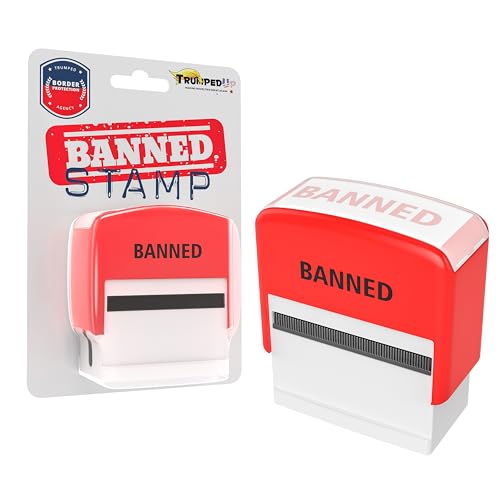 Fairly Odd Novelties Donald Trump Self-Inking Banned Political Novelty Gag Gift Stamp - Red Ink