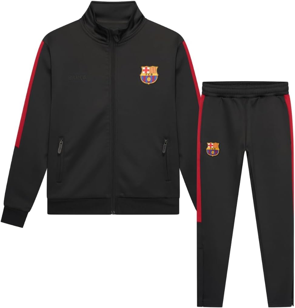 Dres treningowy FC Barcelona czarny dla dorosłych - Rozmiary S do XXL - Czarny dres treningowy Barca męski - Produkt oficjalny