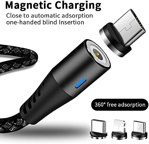 Trescopes Magnetic Charging Cable, (4 Pack - 2x1M, 2x2M), Magnetic Phone Charger Cable, Magnetic Charger, Compatible for charging all Smartphones, Android, Micro USB and Type C Devices, Charging Cable