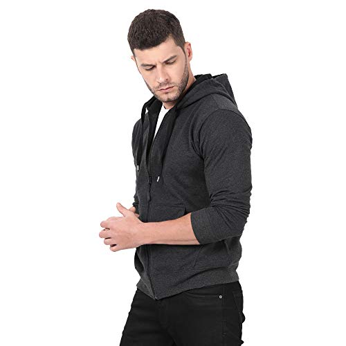 Image of Scott International Men's Solid Cotton Hoodies for Men, Trendy and Comfortable Sweatshirts for Men, Stylish Winter Wear with Hood and Pockets, Fashionable Hooded Sweatshirts