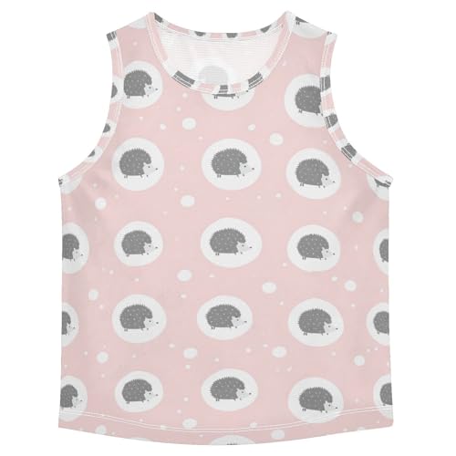 J JOYSAY Cartoon Hedgehog Circle Pale Boys Tank Top Sleeveless Muscle Shirts Quick Dry Kids T-Shirts 3-15T - Main Image