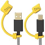 Cozy 2019 Version - [2-Piece] USB Caps for USB-C Cables- Cap Provides Dust and Oxidation Protection, Projection Adapter Cover, Protects During Travel, Portable, Designed (Yellow)
