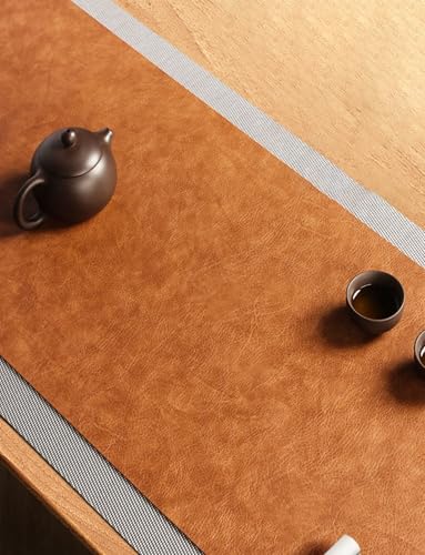 Chemin de Table Similicuir Antidérapant et Résistant Chaleur