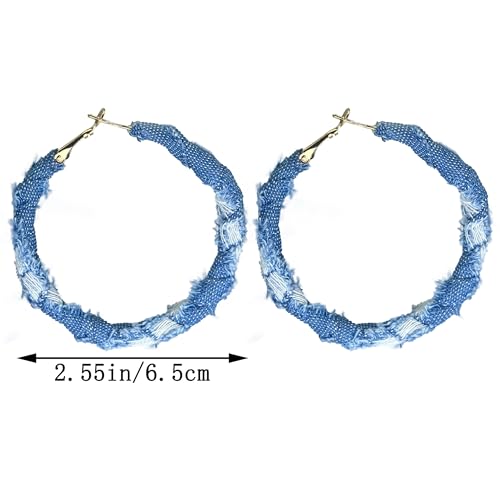 Bohemia Denim Hoop Earrings Simple Exaggerated Big Circle Round Statement Earrings Jewelry Accessories for Women Bridal2