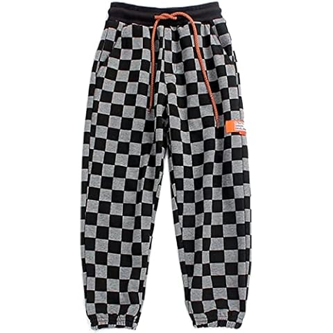Banibear Little Boys' Sweatpants Active Jogger Fleece Pants, Grey Black, Size 6-7 Years (Tag130) Cover
