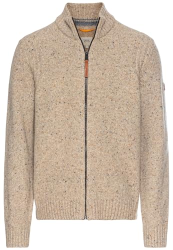 camel active Herren Strickjacke aus nachhaltiger Merinowolle Beige, Menswear-XL