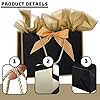 3 pièces Sacs Cadeau Champagne Or,Pochettes Cadeau en Papier Moyen avec Anse,Emballage Cadeaux avec Ruban d'Arc 3 Cartes 6 Mouchoirs,pour Anniversaires Mariages Fêtes Noël Paquet Luxe Elégantes #3