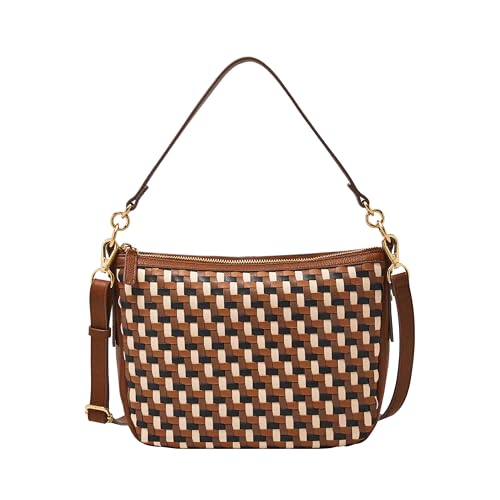 Fossil Women's Jolie Leather Crossbody Bag, Neutral Woven