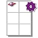 Produktbild 6 Pro Blatt, 10 Blätter, 60 Etiketten. Label Planet® A4 Schlicht Weiß Matt Papier Quadratisch Für Tintenstrahl und Laserdrucker 95 x 95mm, LP6/95 SQ.