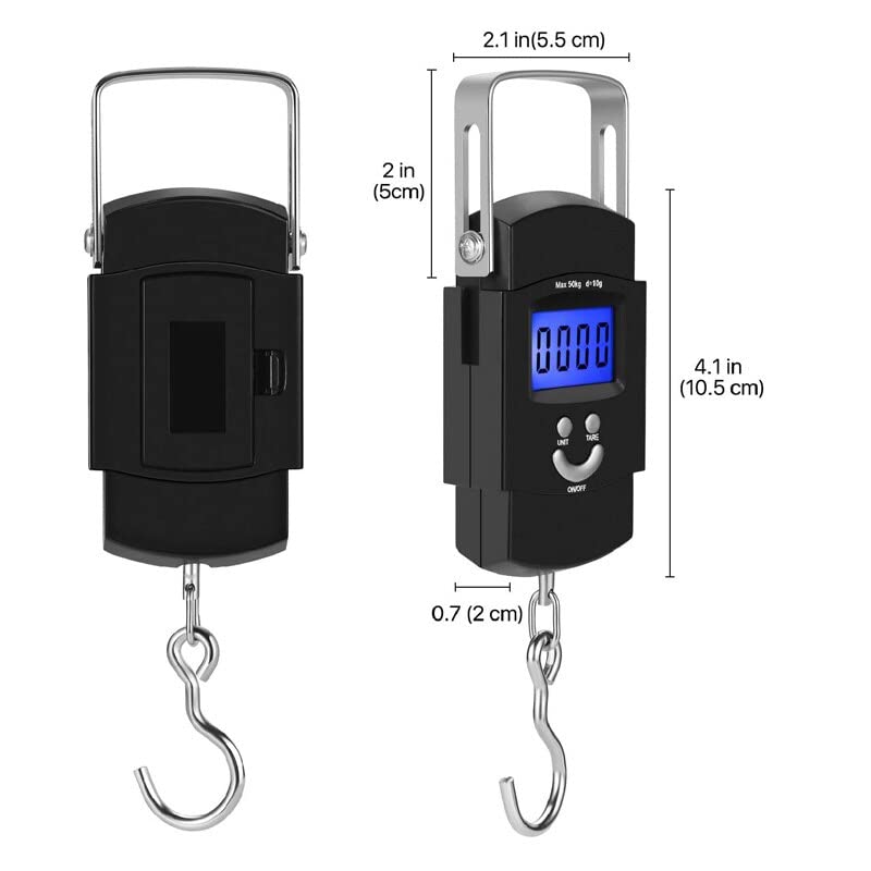 Bathroom Scale, Digital Hanging Scales Battery Powered Electronic Portable Luggage Balance Hook with Backlight for Fishing Hunting Farm Outdoor Weighing