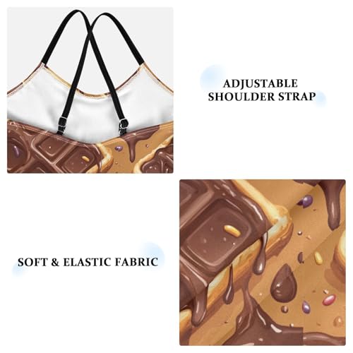 Pigsaly Girls One Piece Swimsuits Chocolate Waffle Sprkle Colorful Ice Cream Kids Cross Back Swimwear Sport Bathing Suit 3T3