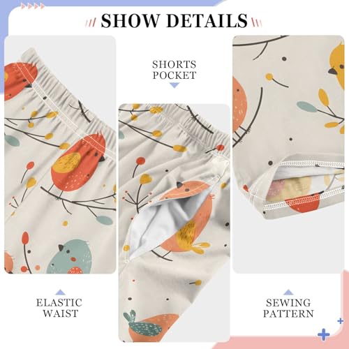 Cute Bird Pajamas Bottoms with Pockets Comfy Pjs Sleepwear Elastic Waistband Pajamas Pants Lounge Pants for 6-14 Years4