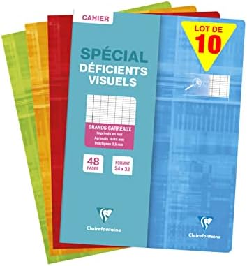 Clairefontaine Lot De 10 Cahiers Rouges 24x32cm - 96 Pages Petits Carreaux - Couverture Polypro