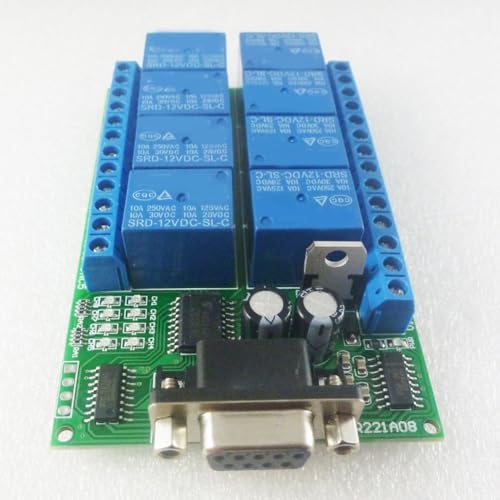 Placa de relé RS232 de 8 canales con conexión USB UART DB9 para control de PC y sistemas PLC 4