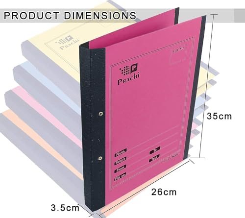 Image of TULMAN 4 Pack D Ring Binder Office File for A4 & Legal Size Documents & Certificate Holder - 38x3x26 CM (Multicolor, Pack 4)