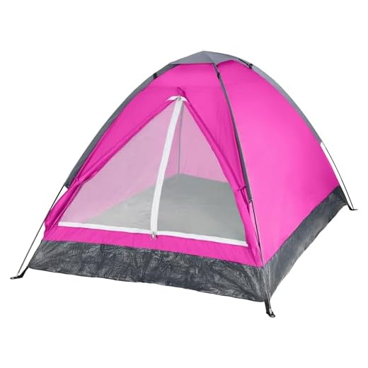 2 Person Dome Tent- Rain Fly & Carry Bag- Easy Set Up-Great for Camping, Backpacking, Hiking & Outdoor Music Festivals by Wakeman Outdoors (Pink), 2 Person