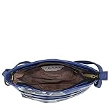 Anna by Anuschka Anuschka damska średnia torebka Crossbody z prawdziwej skóry, średniej wielkości, ręcznie malowana, romantyczna, różowo-niebieska, Romantyczny różany niebieski, jeden rozmiar