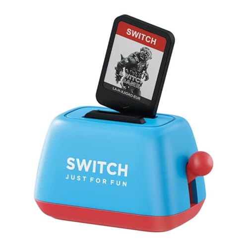 Hagibis Switch-Spielehülle, kompatibel mit Nintendo Switch-Spielkarten, niedlicher tragbarer Toaster, Aufbewahrungshalter, Aufbewahrung für 2 Switch-Spielkassetten (Rot Blau) Cover
