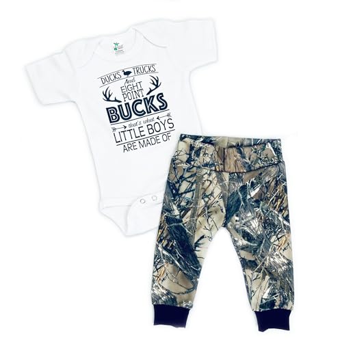 Image of You Had Me At Camo Pants Set - 2-piece Camo Baby Boy Clothes