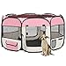 YAFF Pet Dog Playpen, Portable Foldable Pet Playpen with Carrying Bag, Enclosed Zipper Door, Waterproof Indoor Outdoor Pet Playpen Tent for Dog/Cat Training Playing Sleeping, 49.2