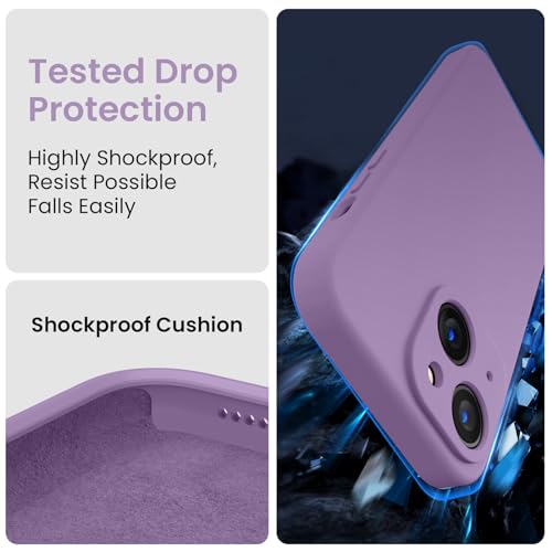 Image of FireNova Designed for iPhone 15 Case, Silicone Upgraded [Camera Protection] Phone Case, Soft Anti-Scratch Microfiber Lining Inside, 6.1 inch, Light Purple