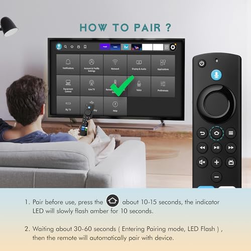 Image of Replacement Remote for All Fire Series,Remote for TV Stick (HD, 4K, 4K Max, Lite),TV Cube,Remote for Insignia,TCL,3rd Gen Fire Smart TVs with Voice