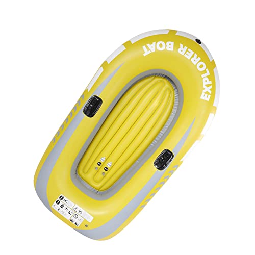 GYZOUKA Barco de Pesca Inflable de PVC Duradero, Bote Aéreo de Remo para 2 Personas para Aventuras Al Aire, Canoa Amarilla