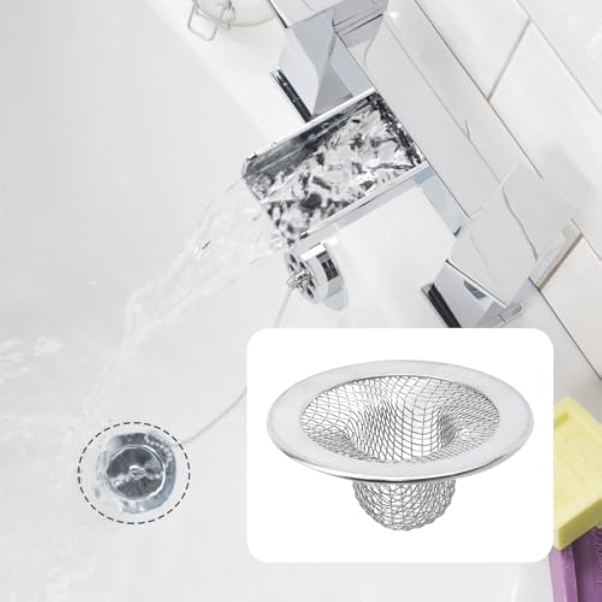 Kitchen Sink Strainer, 2Pcs Stainless Steel Filter
